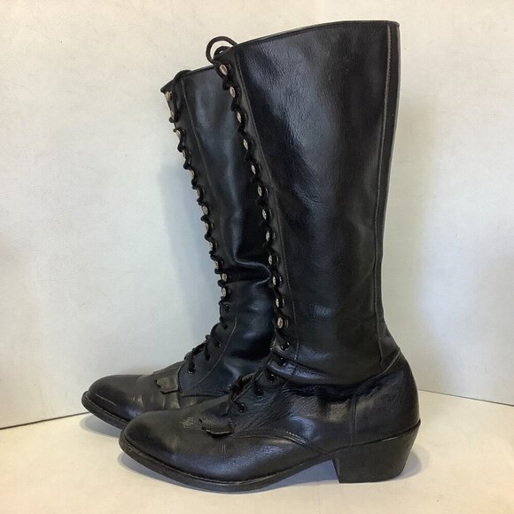 Women Vintage Boston Custom Made Shoes Knee High Lace Up Boots NO SIZE See Descr - Picture 2 of 14